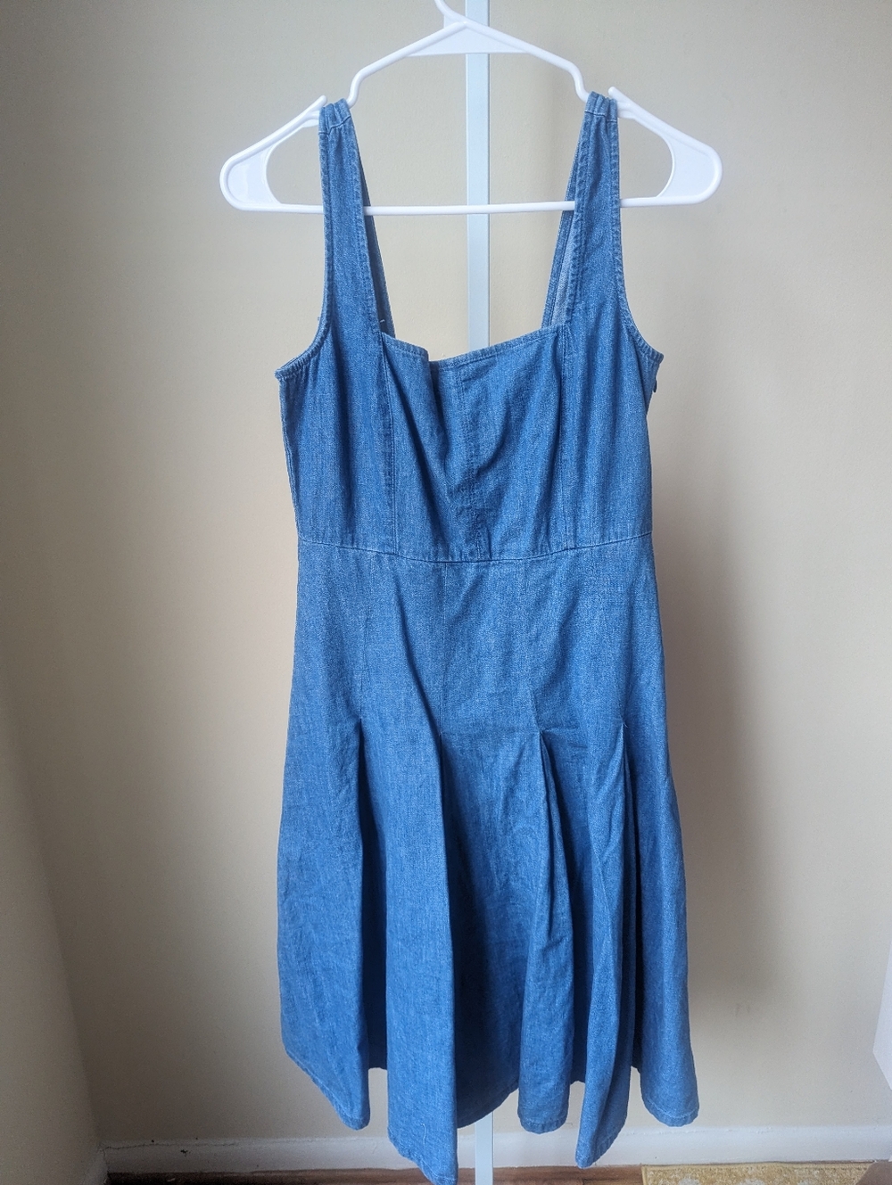 J. Crew pleated A-line denim chambray dress NWT size 6
